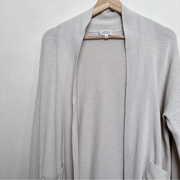 Aritzia Womens Xsmall Birch Open Front Open Knitted Cardigan - Picture 6 of 13